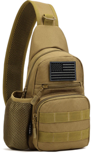 Bolsa Tática Militar MOLLE Crossbody Mochila de Ombro no Peito com Suporte para Garrafa de Água #B026